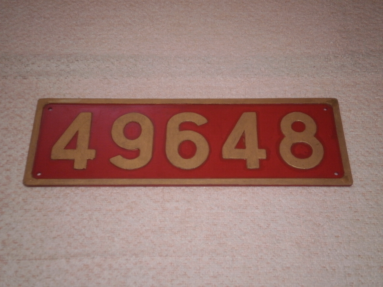 かね ☆ 蒸気機関車 D614 実物大 木製レプリカナンバープレート ☆